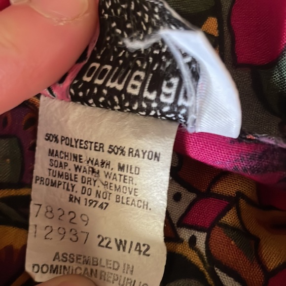 Vintage Boomerang bright floral printed short sleeve button down shirt - Picture 5 of 6